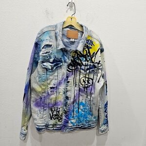 Smoke Rise GRAFFITI V2 Danim Jacket in Summer Blue Size 2XL